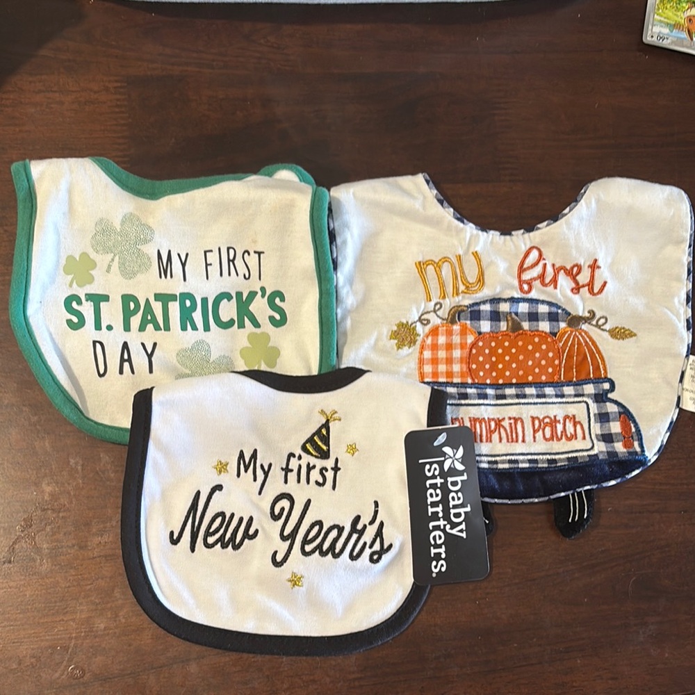 My First Holidays Bib Set – 3-Pack – Baby – One NWT 🎉